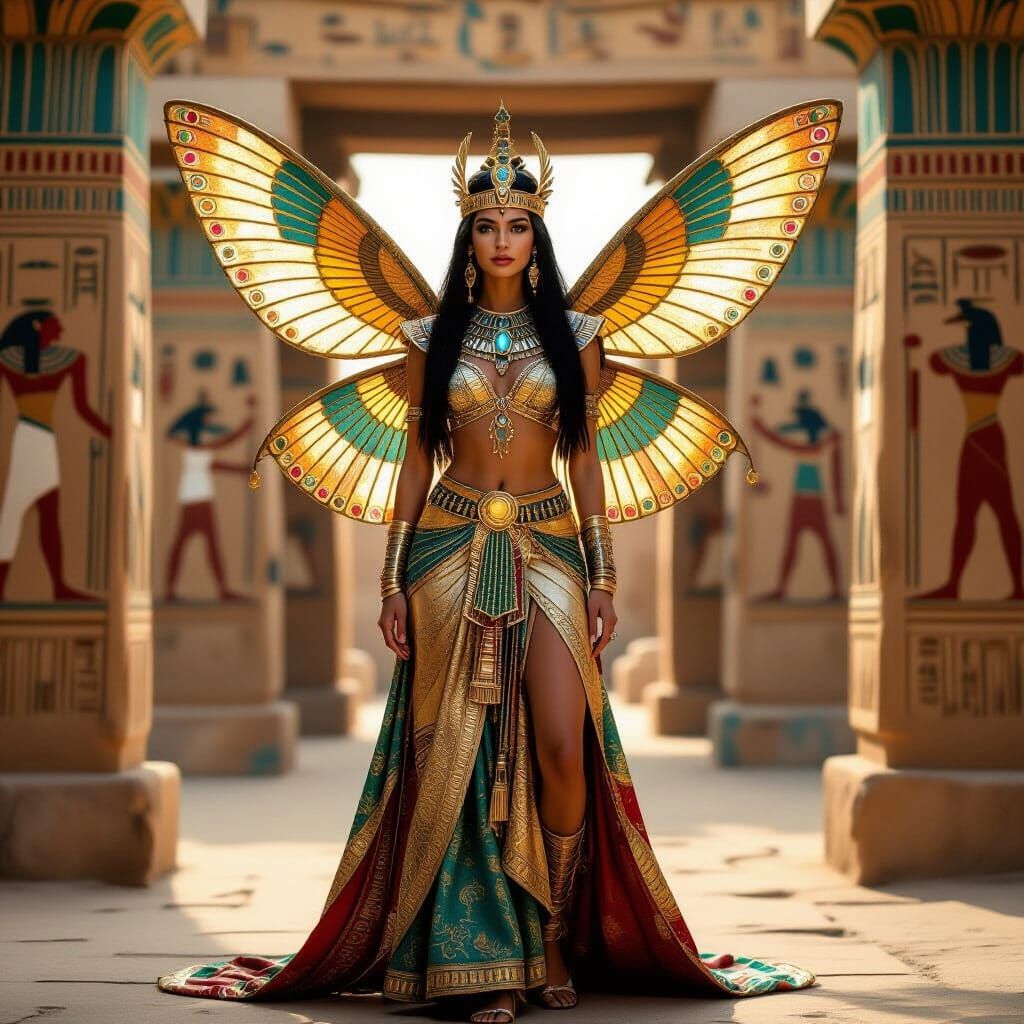 A detailed embroidery artwork of the Fairy Queen of Ancient ...