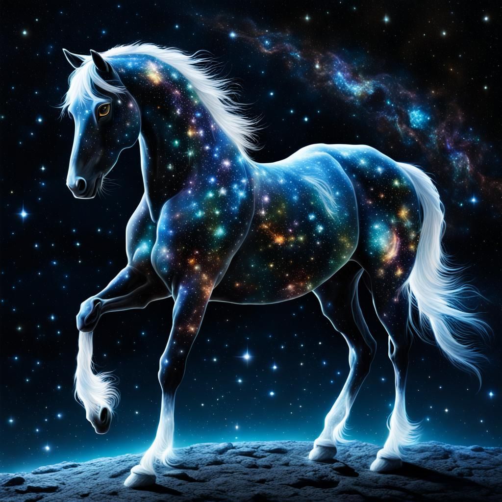 Cosmic Space Horse: A Celestial Tapestry