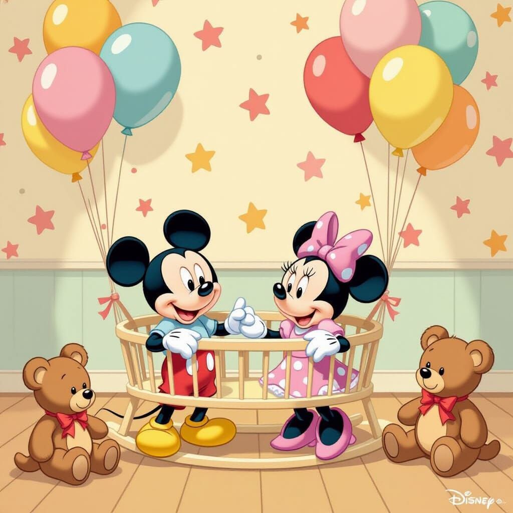 Disney Babies Mickey & Minnie in Pastel Playpen