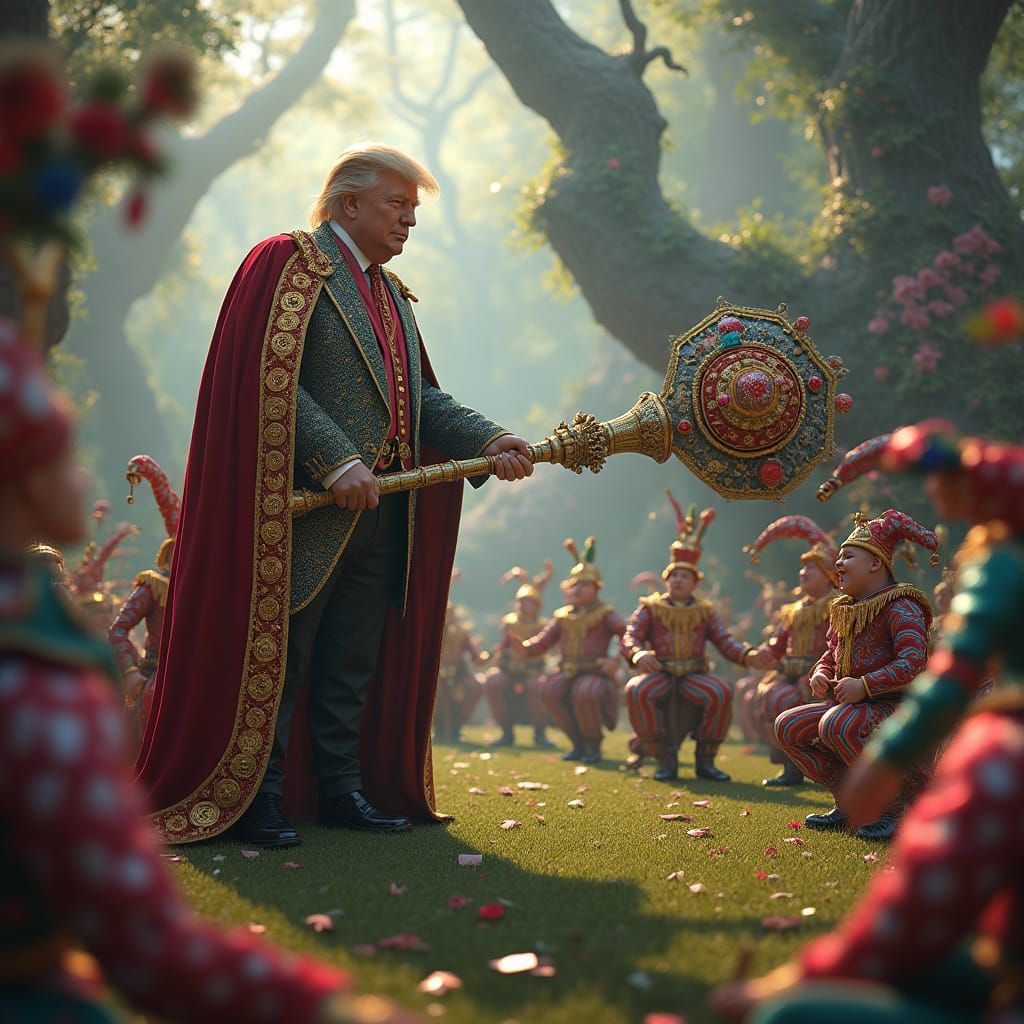The King of Hearts in a Whimsical Croquet Match