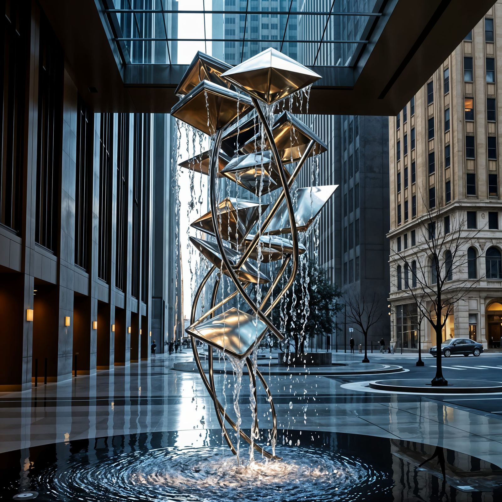 Ethereal Metal Sculpture in Grand Museum Hall