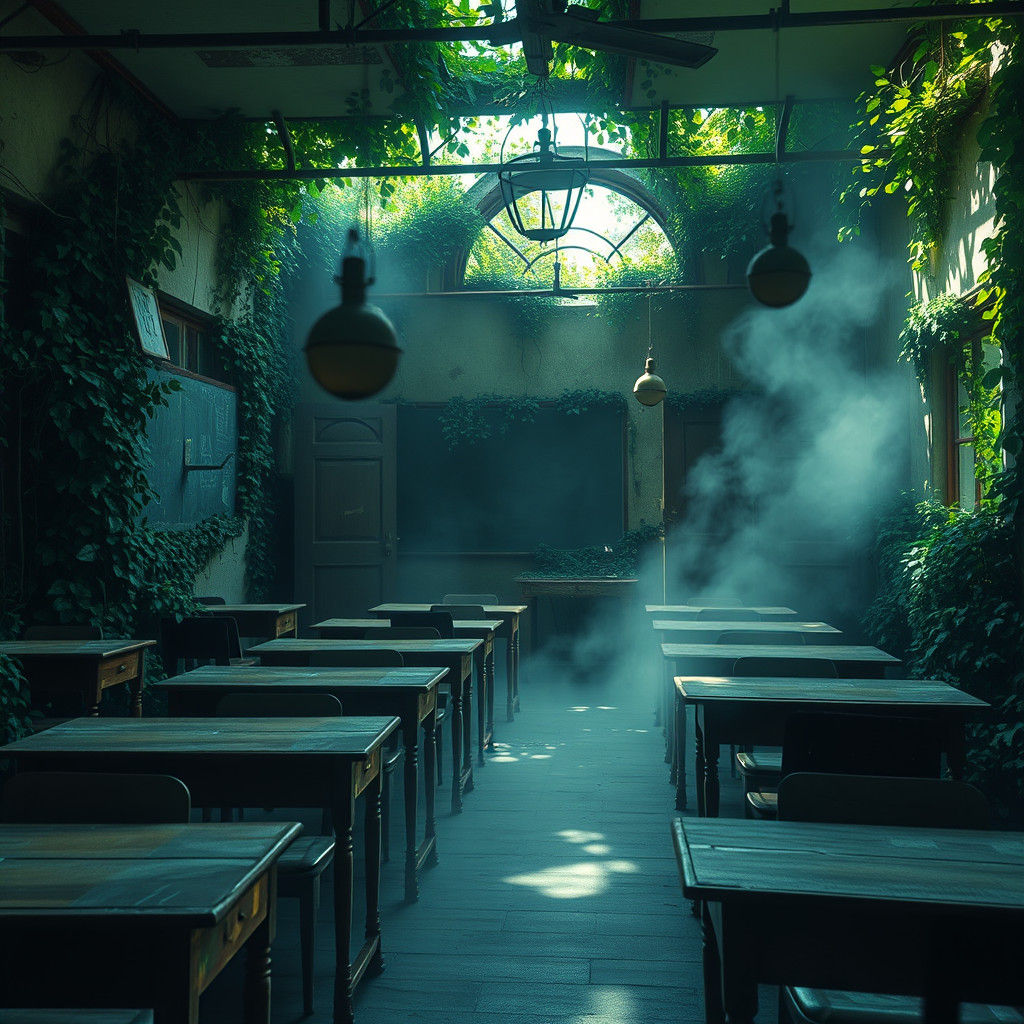 Abandoned Classroom Reclaimed by Nature