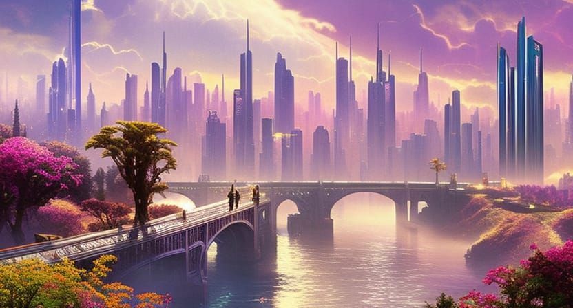 Ethereal Spiders in a Cyberpunk Dreamscape