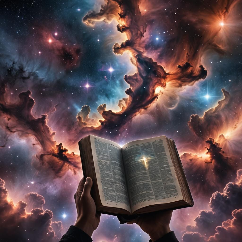 Nebula and Bible: Cinematic 3D Rendering