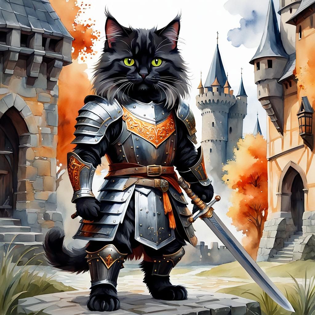 Cat in Medieval Armor