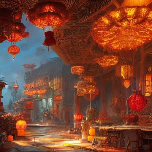 Martial Arts Tournament in Jade Temple, Detailed Matte Paint...