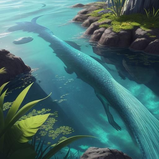 Mermaid Tail Splash in Crystal Water