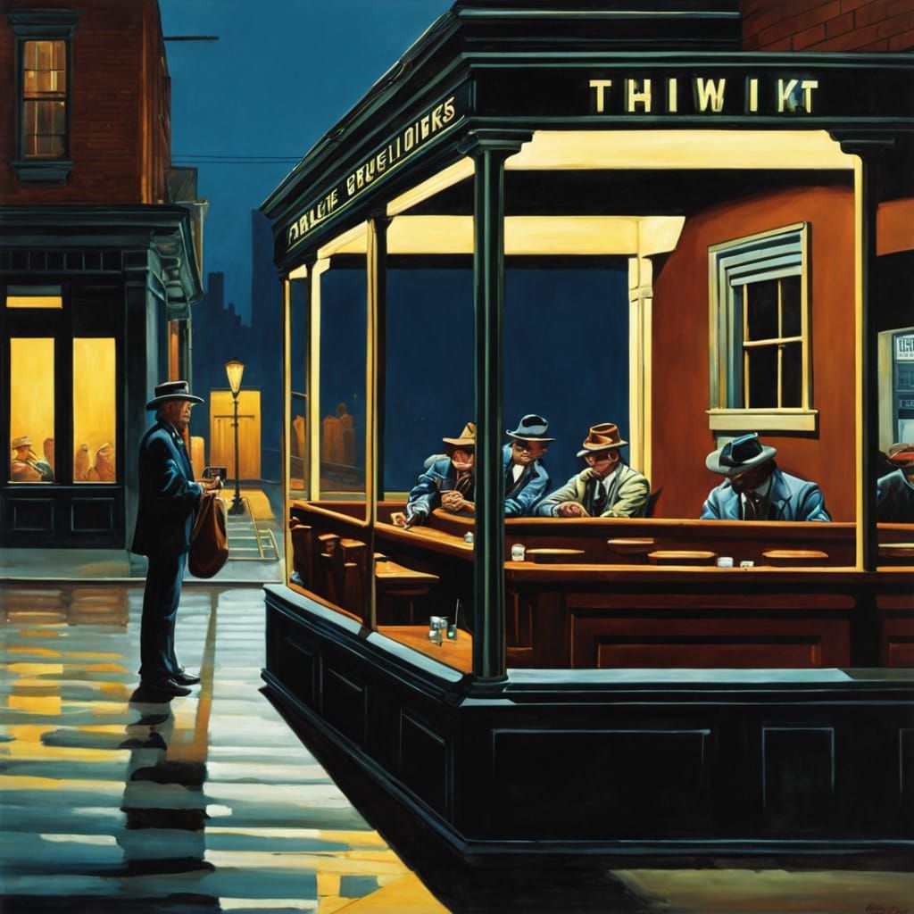 Moody Late Night City Scene in Mark Brooks' Style