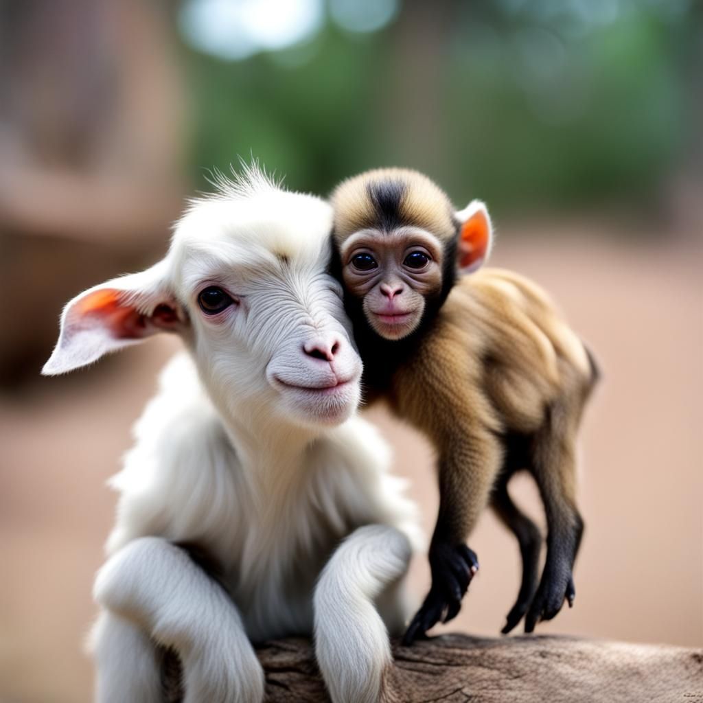 Goat and monkey