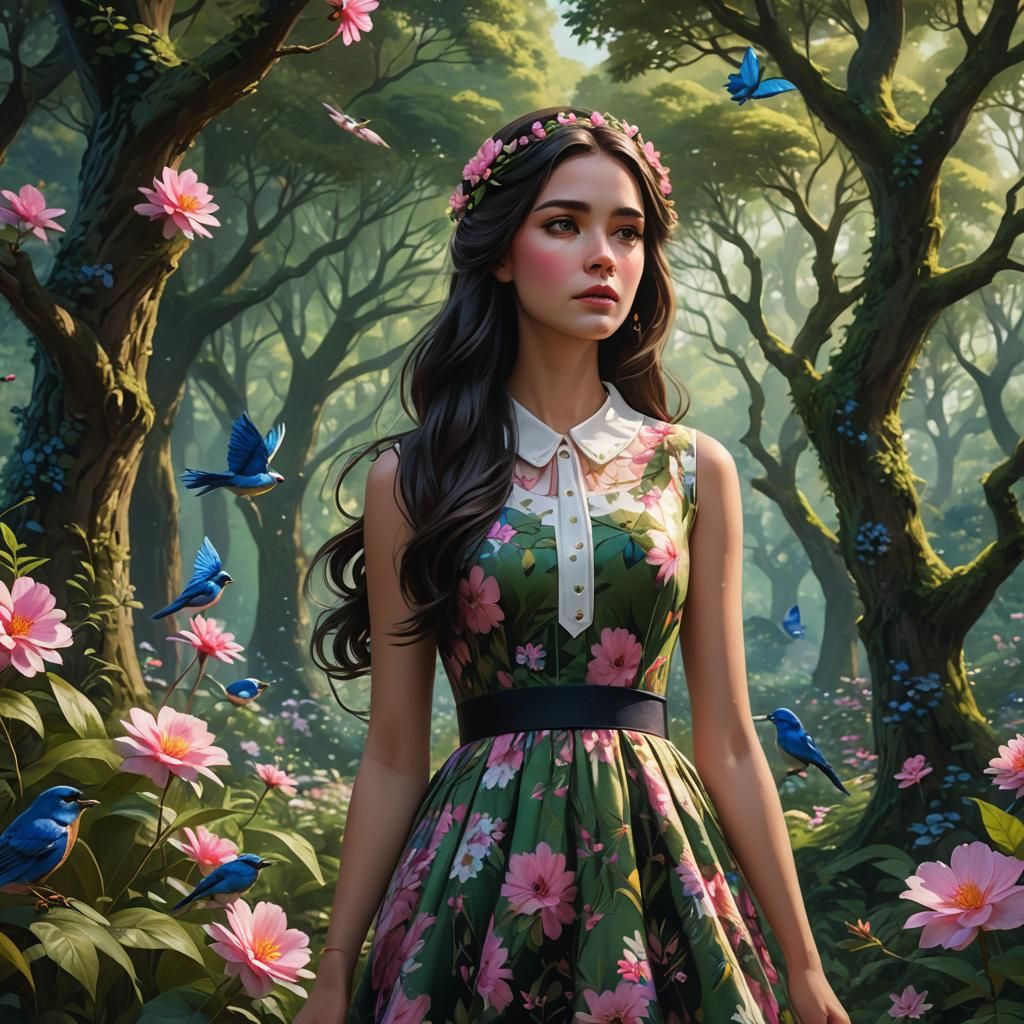 Princess in Forest: Detailed Fantasy Art