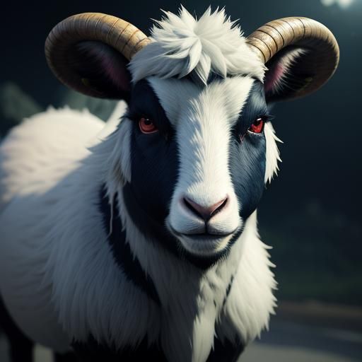 Cute Goat in Detailed 3D Anime Art