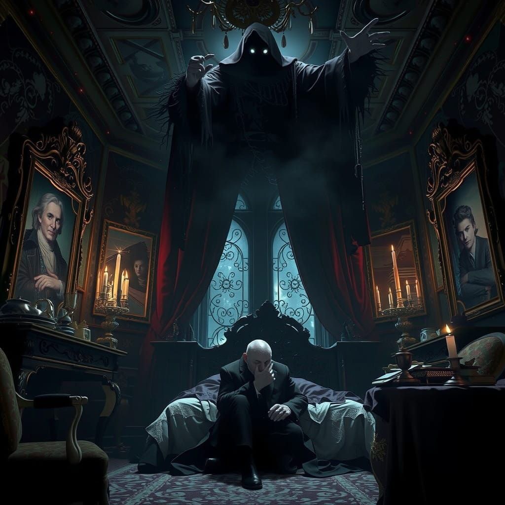 Ebenezer Scrooge Confronts the Dark Specter of Christmas Yet...