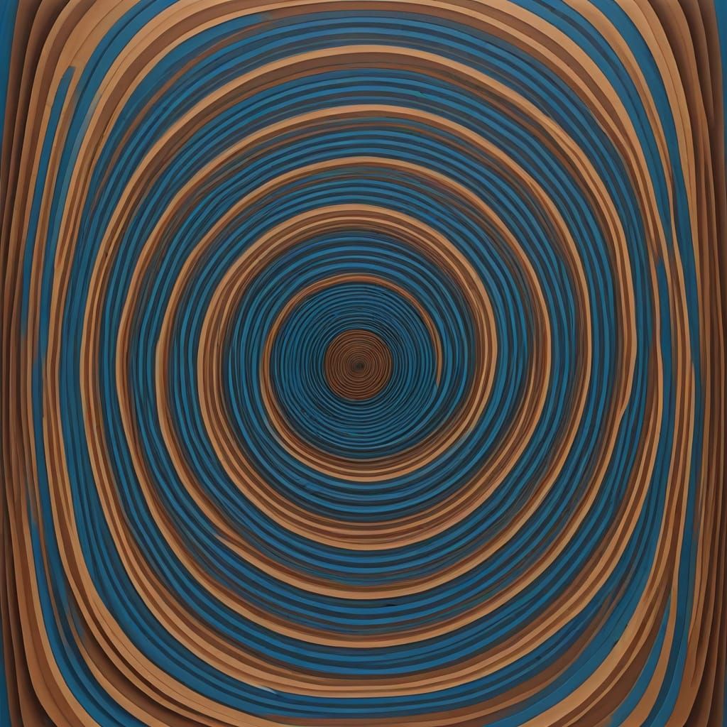 Whirling Optical Illusion in Vibrant Duotone