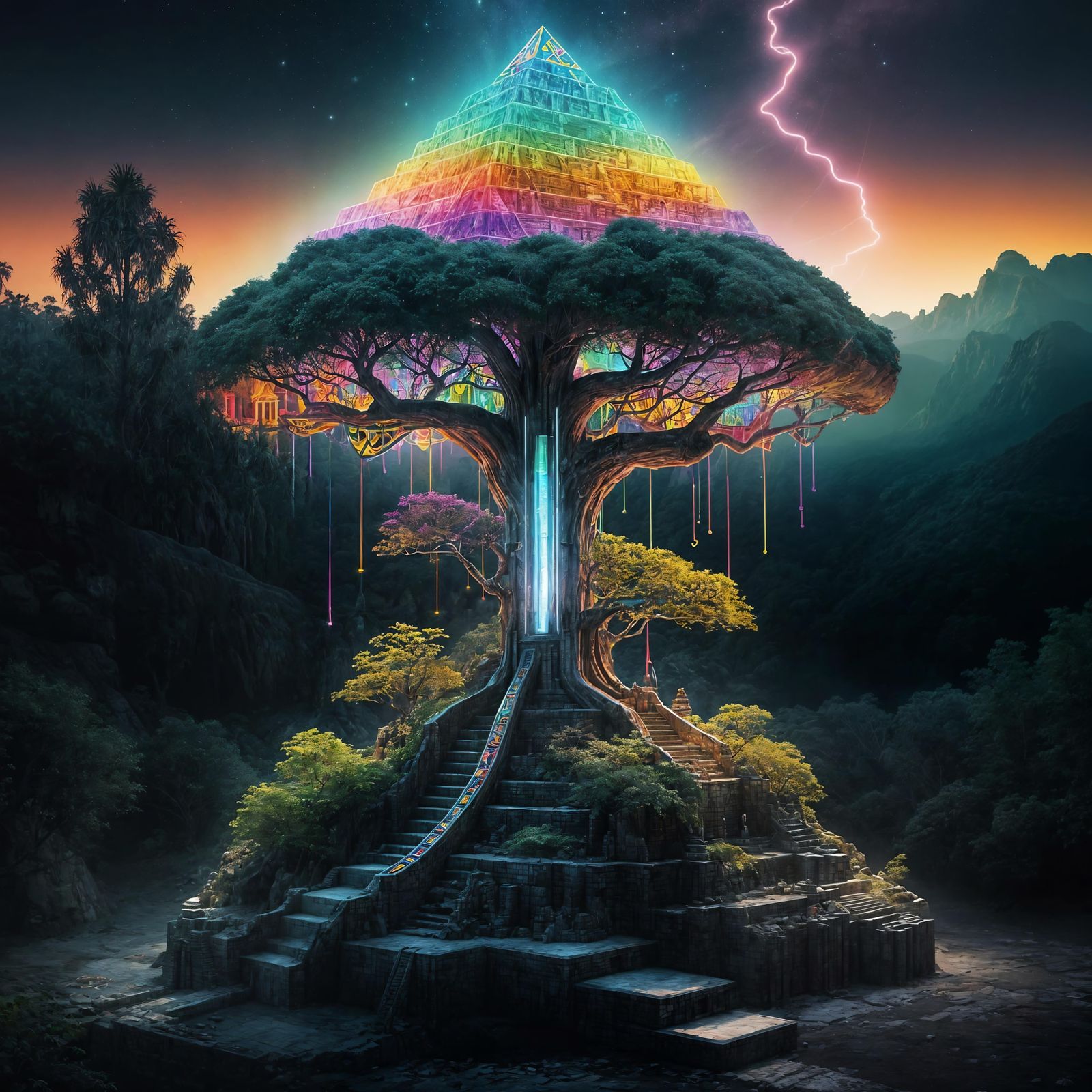 Skeleton Tree Obelisk in Mystical Astral Plane