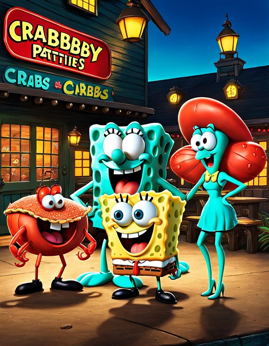 Spongebob and Friends at Krusty Krab
