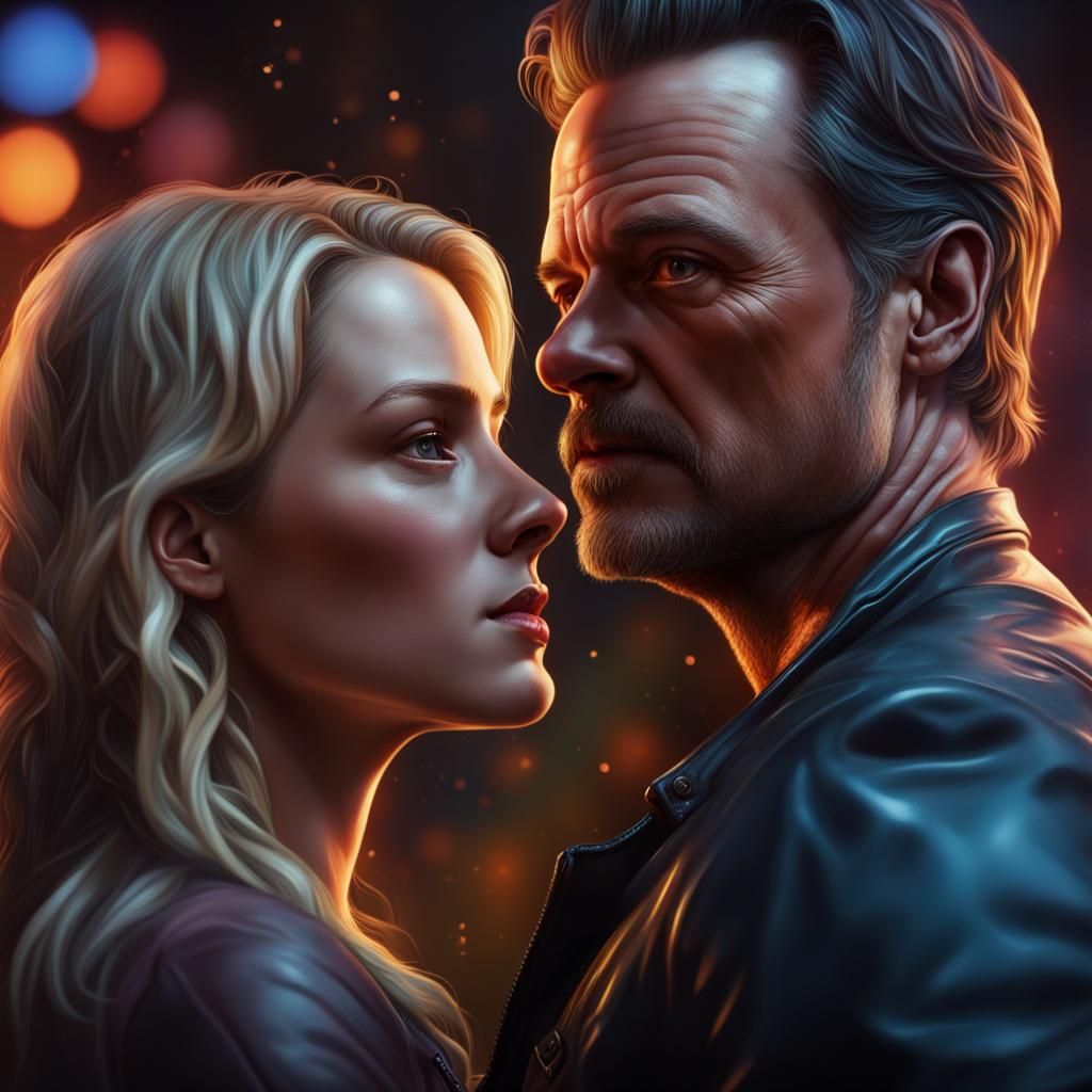 Protective Moment: Hyperrealistic Family Portrait