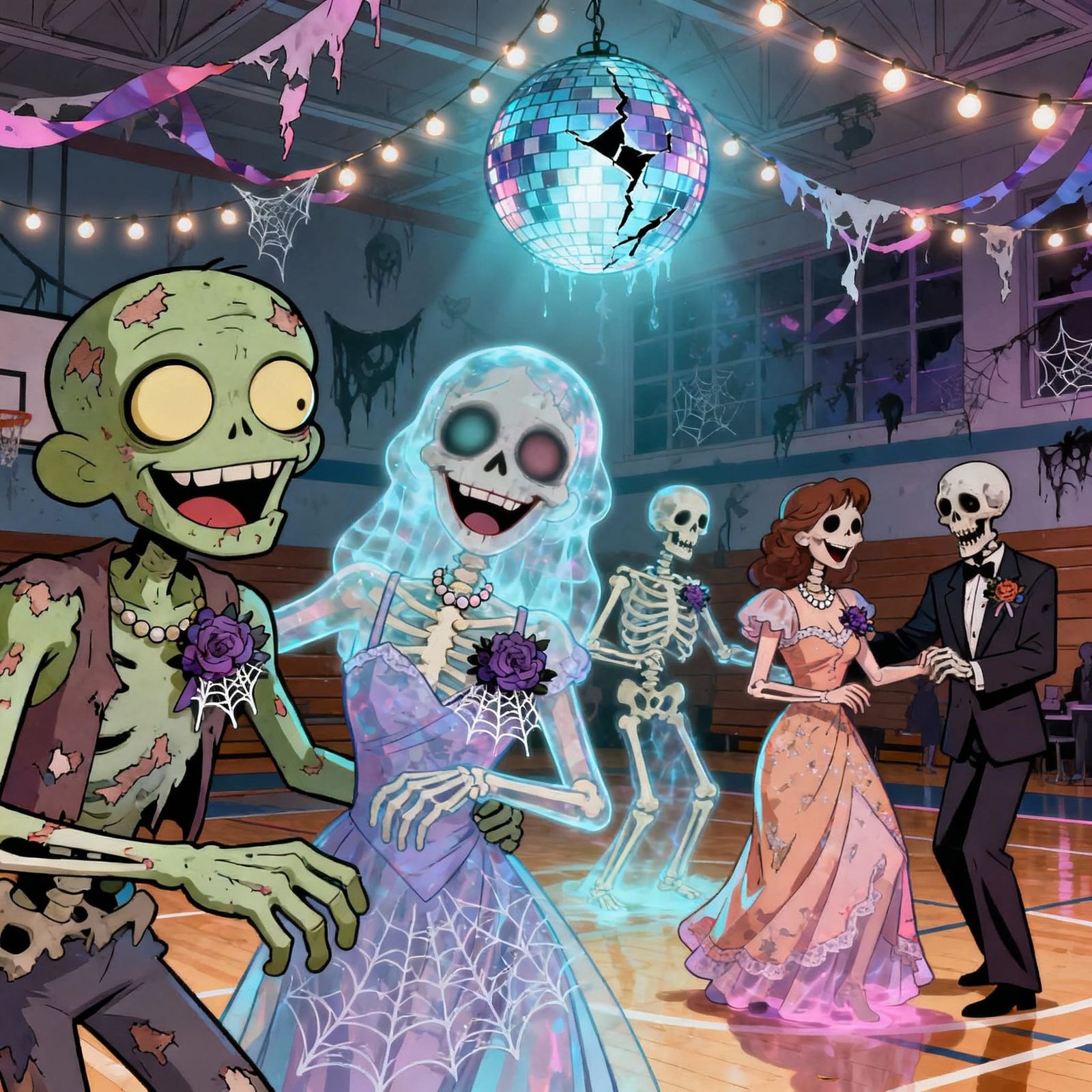 Adorable Undead Dancers at Haunted Prom Night