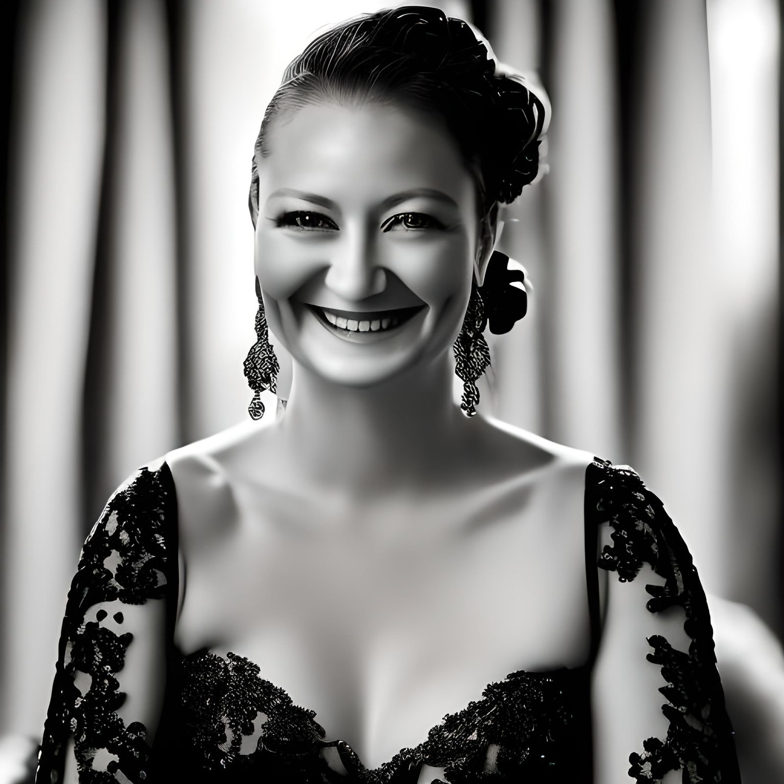 Hyperrealistic Portrait of a Smiling Woman