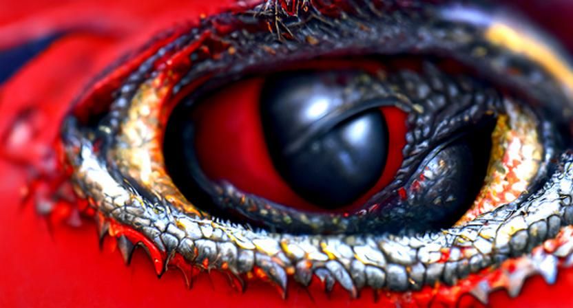 Macro Dragon Eye in Hyperdetailed Photorealism