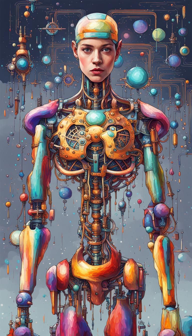 AI Soul: A Colorful, Detailed Digital Rendering
