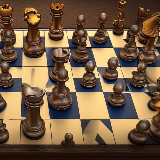 Detailed Chess Board Matte Painting in 8K