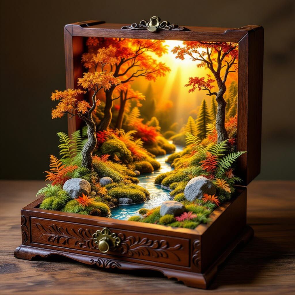 Autumn in treasure box