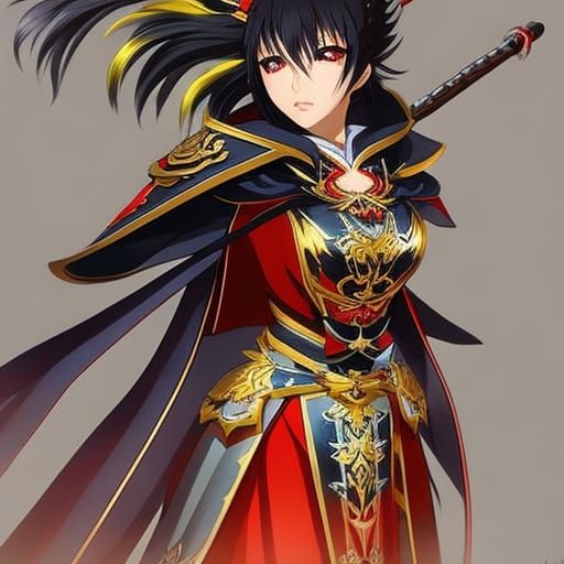 Hyperrealistic Portrait of Tomoe Gozen in Splash Art Style