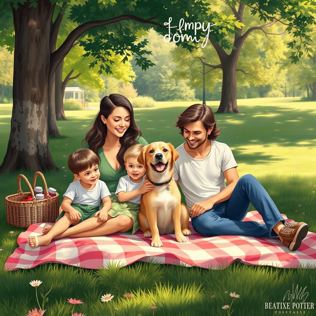 Family Picnic in the Park: A Heartwarming Scene