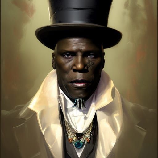 Detailed Portrait of Baron Samedi in Artstation Style