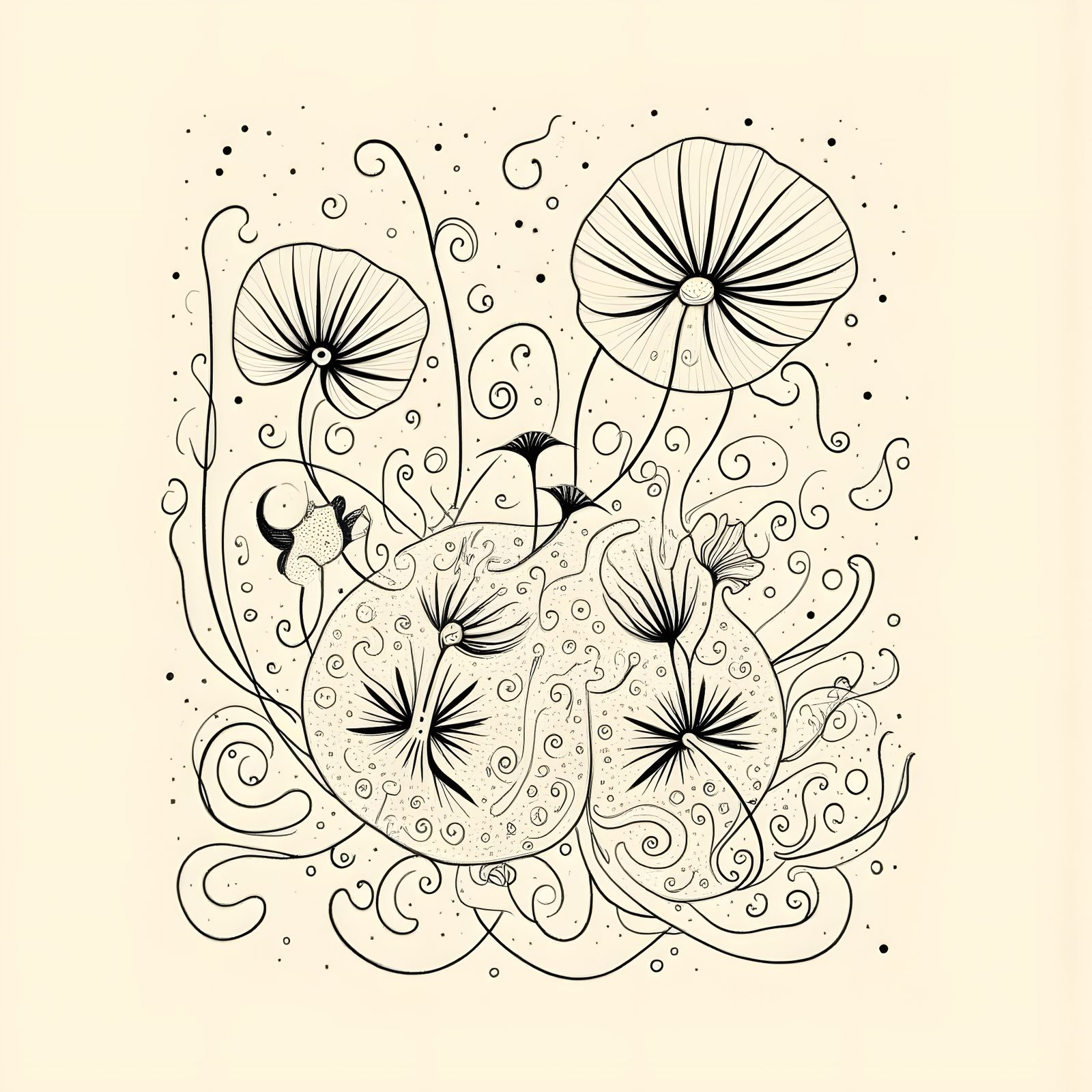 Psychedelic Charcoal Doodle Art