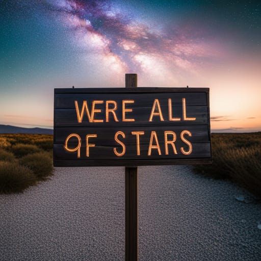 Sign Saying We're All Made of Stars