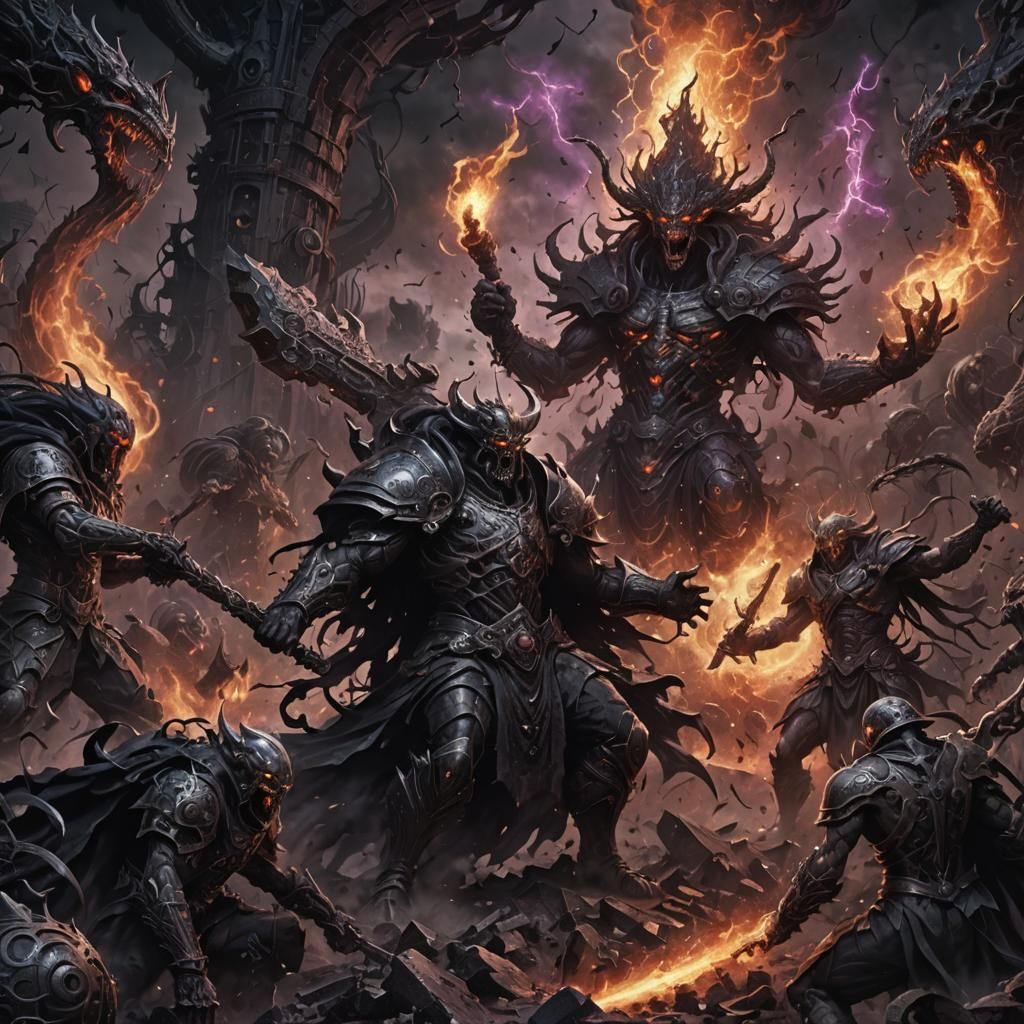 Dark Fantasy Clash in Industrial Decay