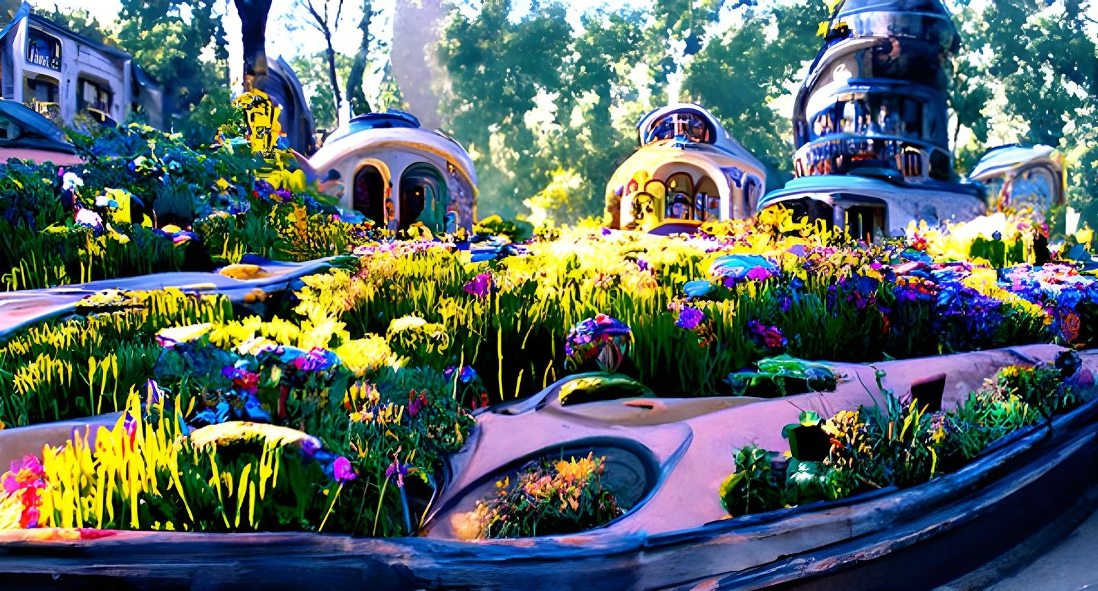 Lush Garden Villa: 3D Rendered Concept Art