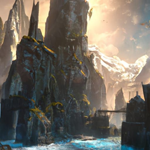 Fantastical Mount Olympus: Detailed Matte Painting