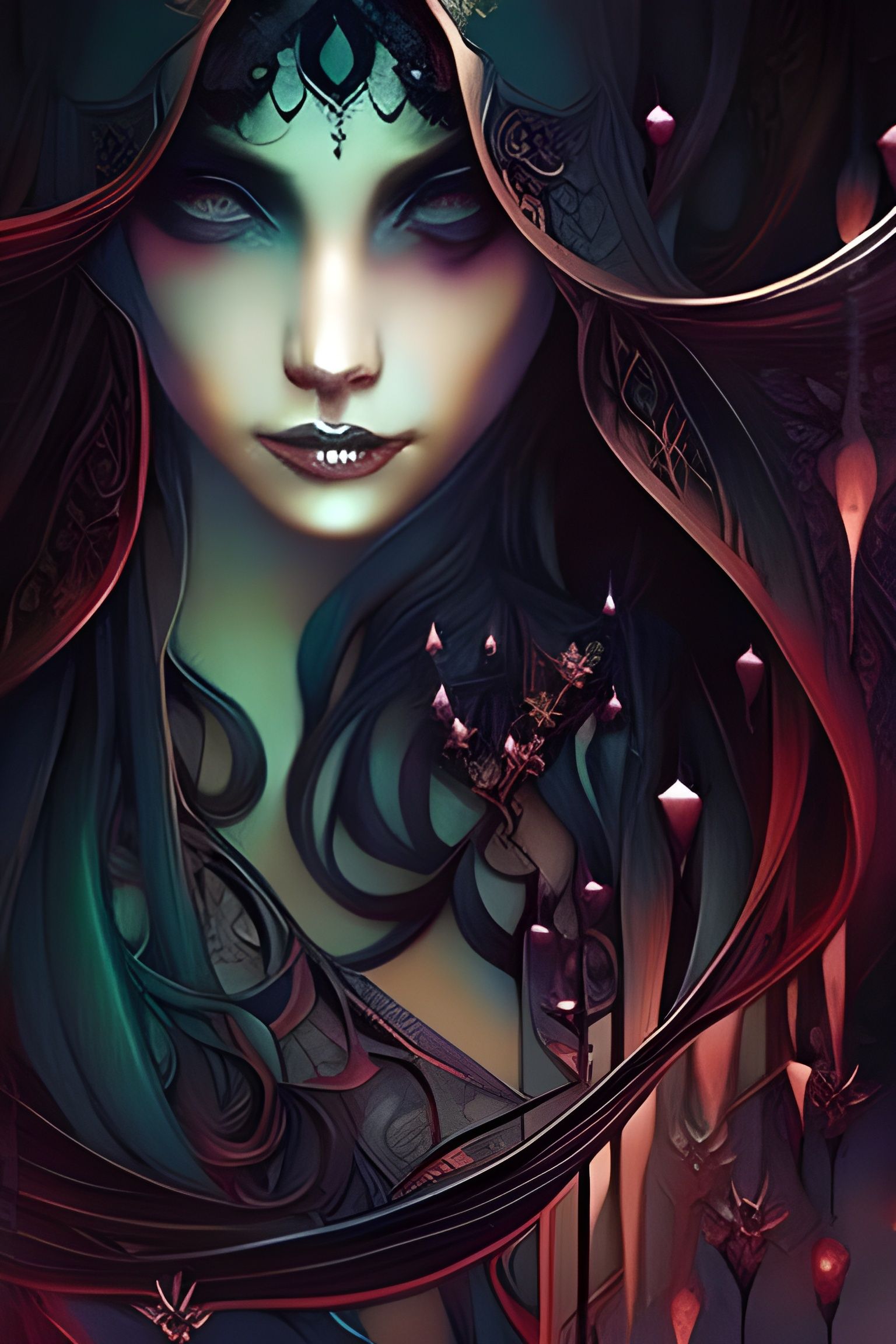 Gothic Witch with Copper Ink and Candles