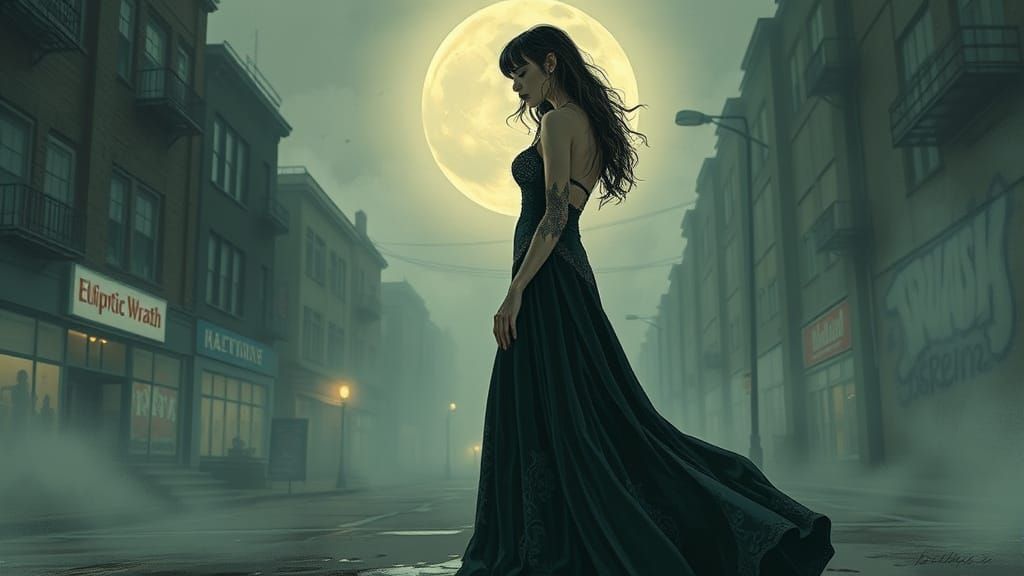 Melancholic Singer on Post-Apocalyptic Street