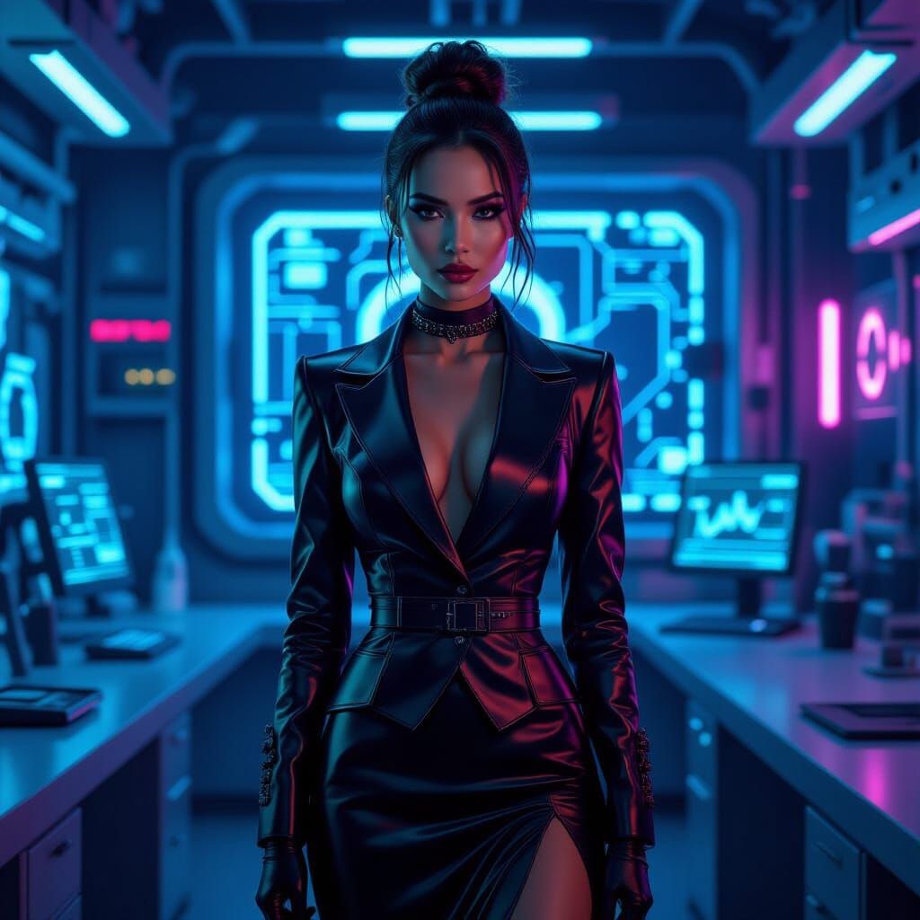 Sophisticated AI Entity in Futuristic Laboratory