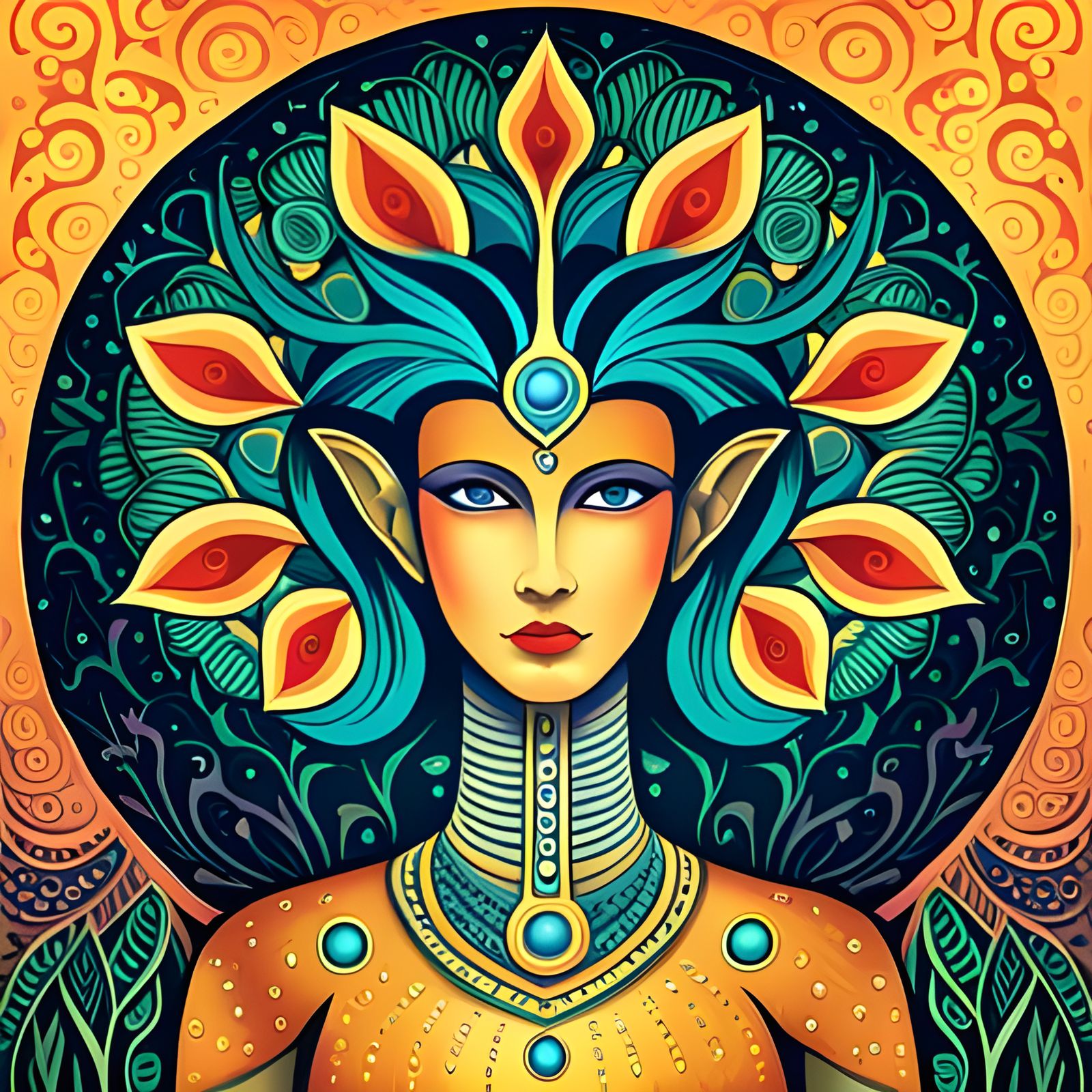 Powerful Genderless Alien God in Cosmic Environment