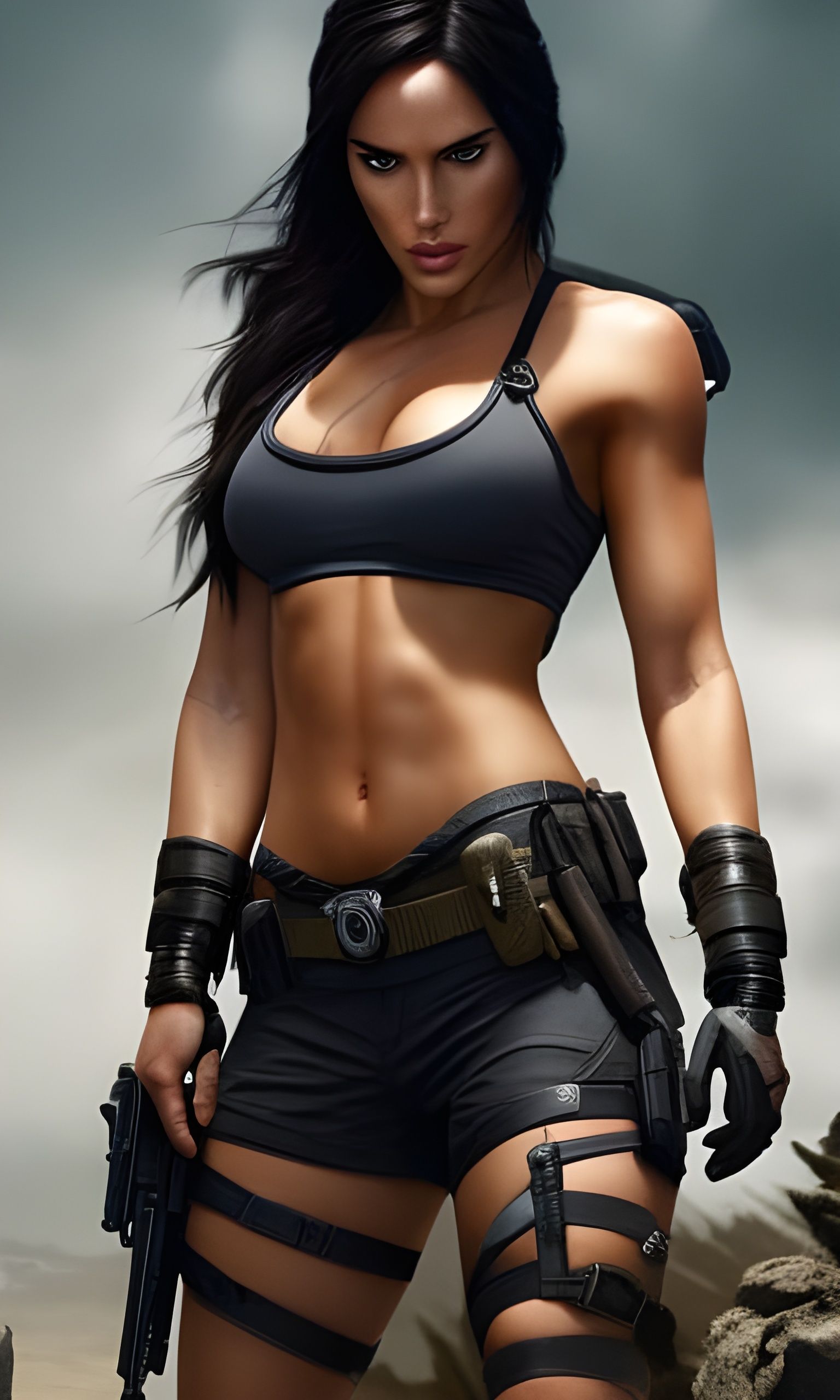 Megan Fox as Lara Croft: Hyperrealistic Digital Portrait
