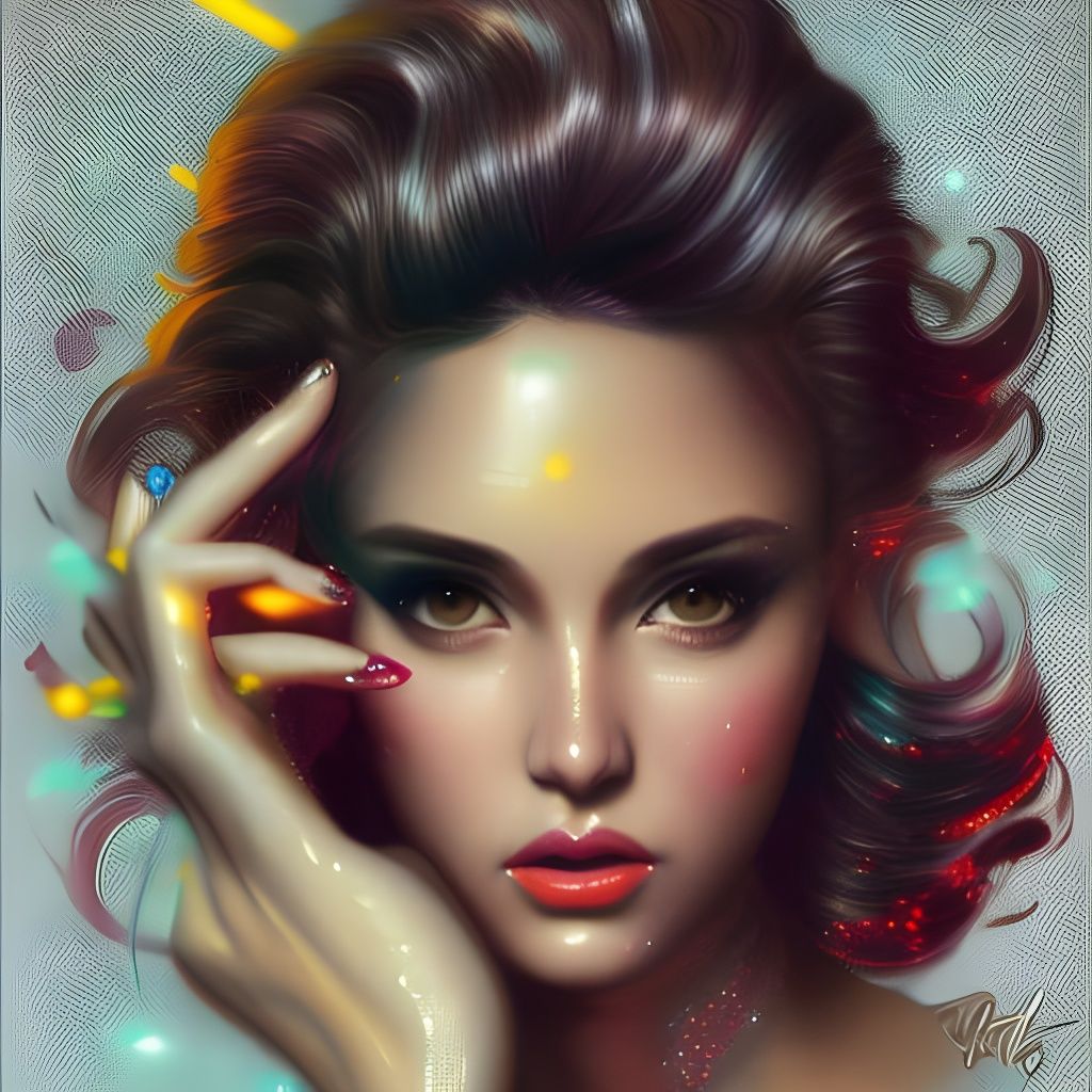 Glamorous 1980s Pop Star Portrait