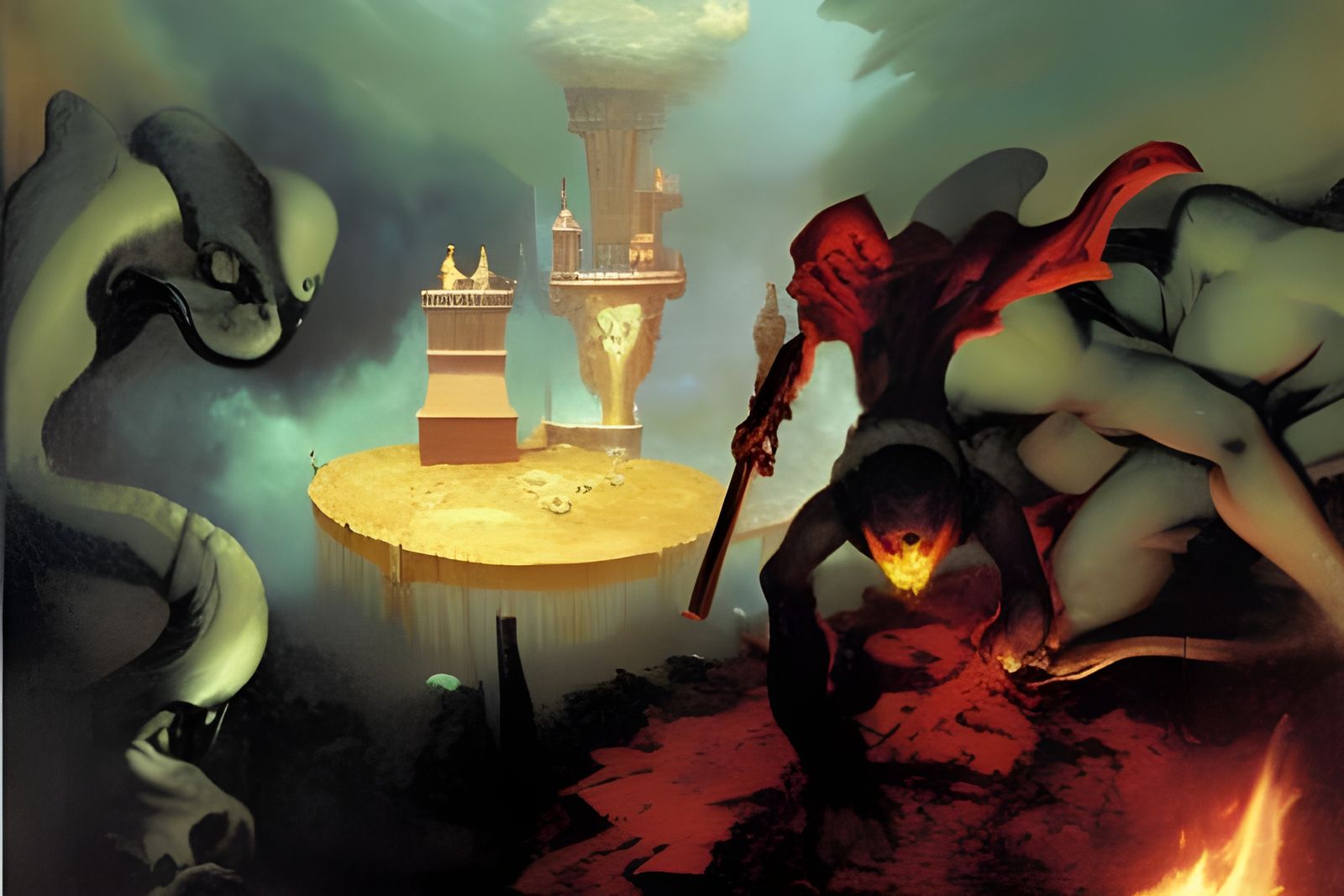 Pit Fiend Hatches: Dark Fantasy Art