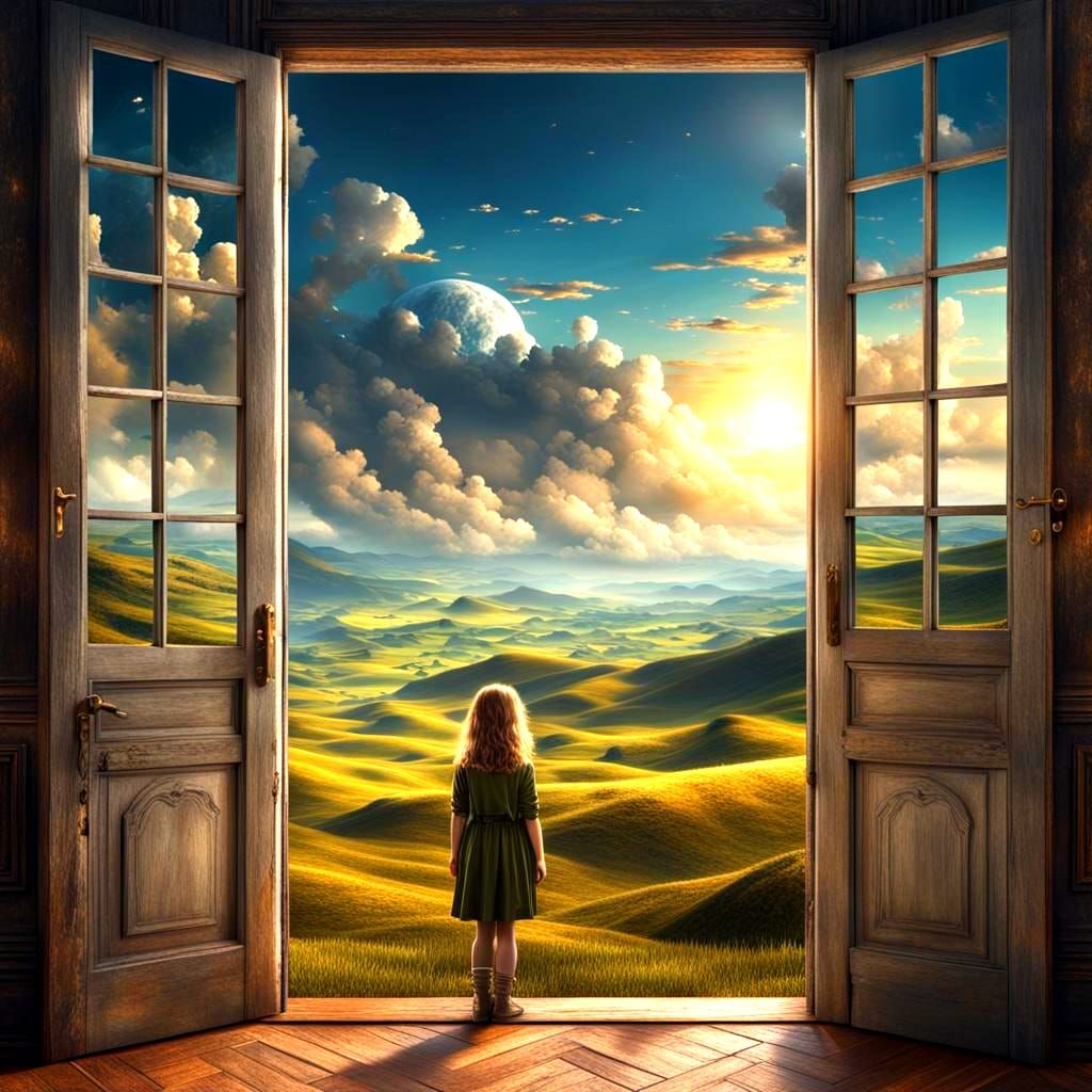 Heavenly Fields Seen Through a Doorway: Digital Matte Painti...