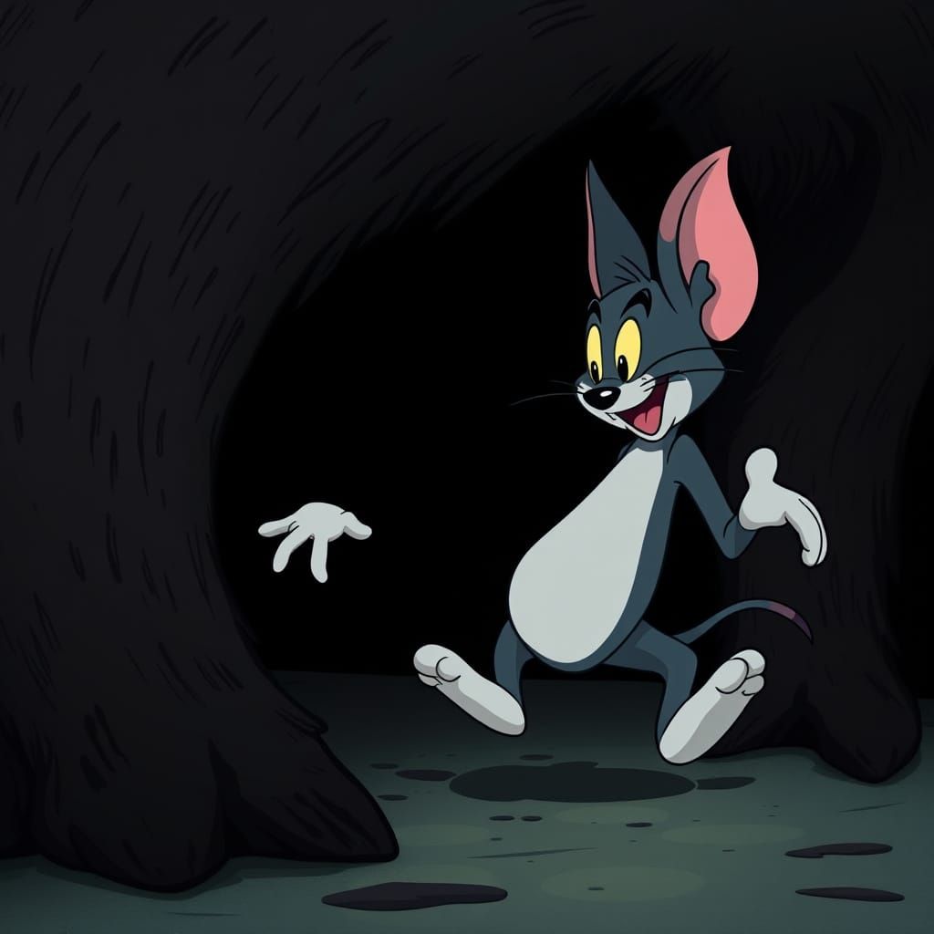 Cartoon Mouse Dances Inside a Black Hole