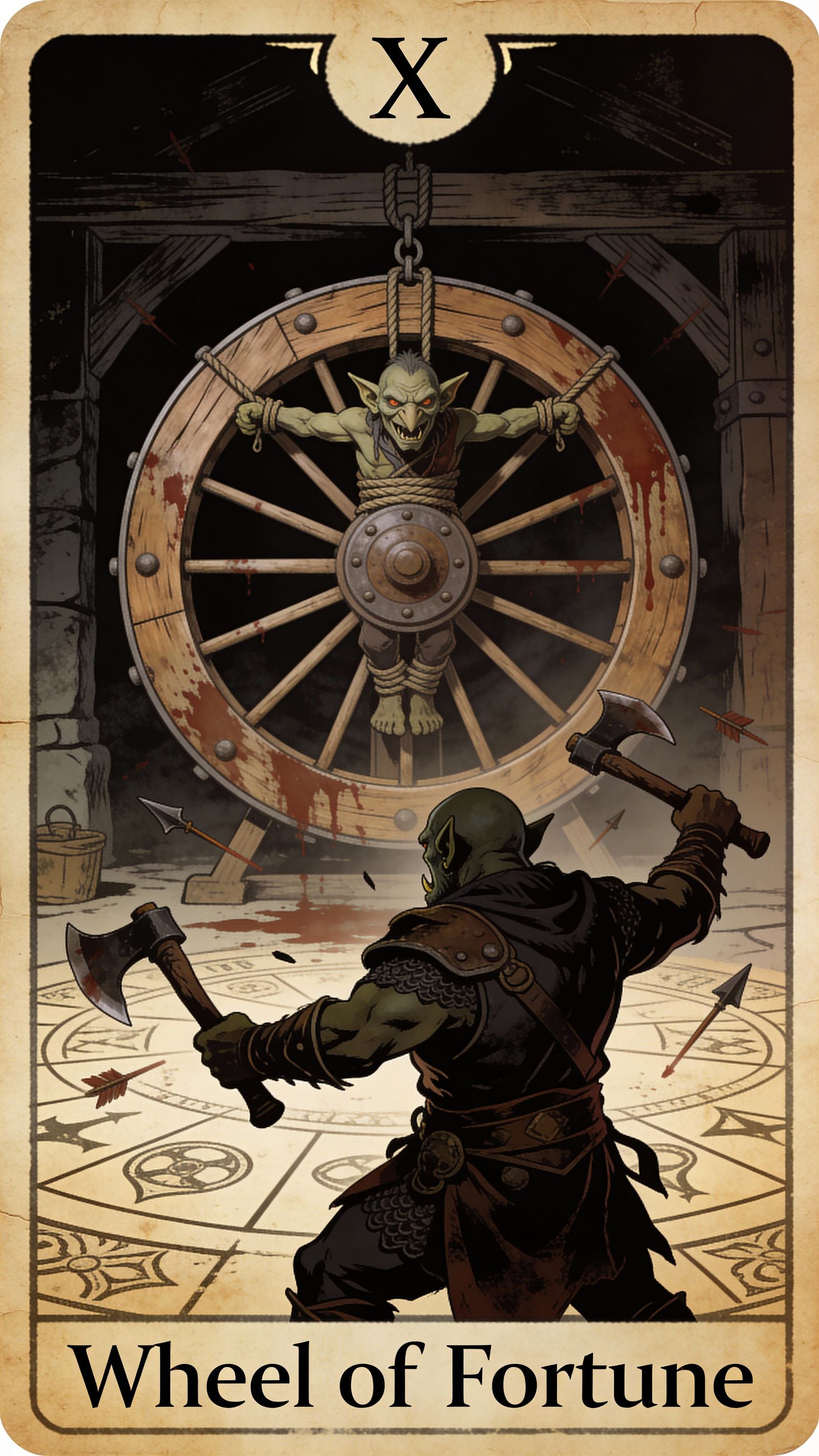 Fantasy Tarot Card: The Wheel of Fortune