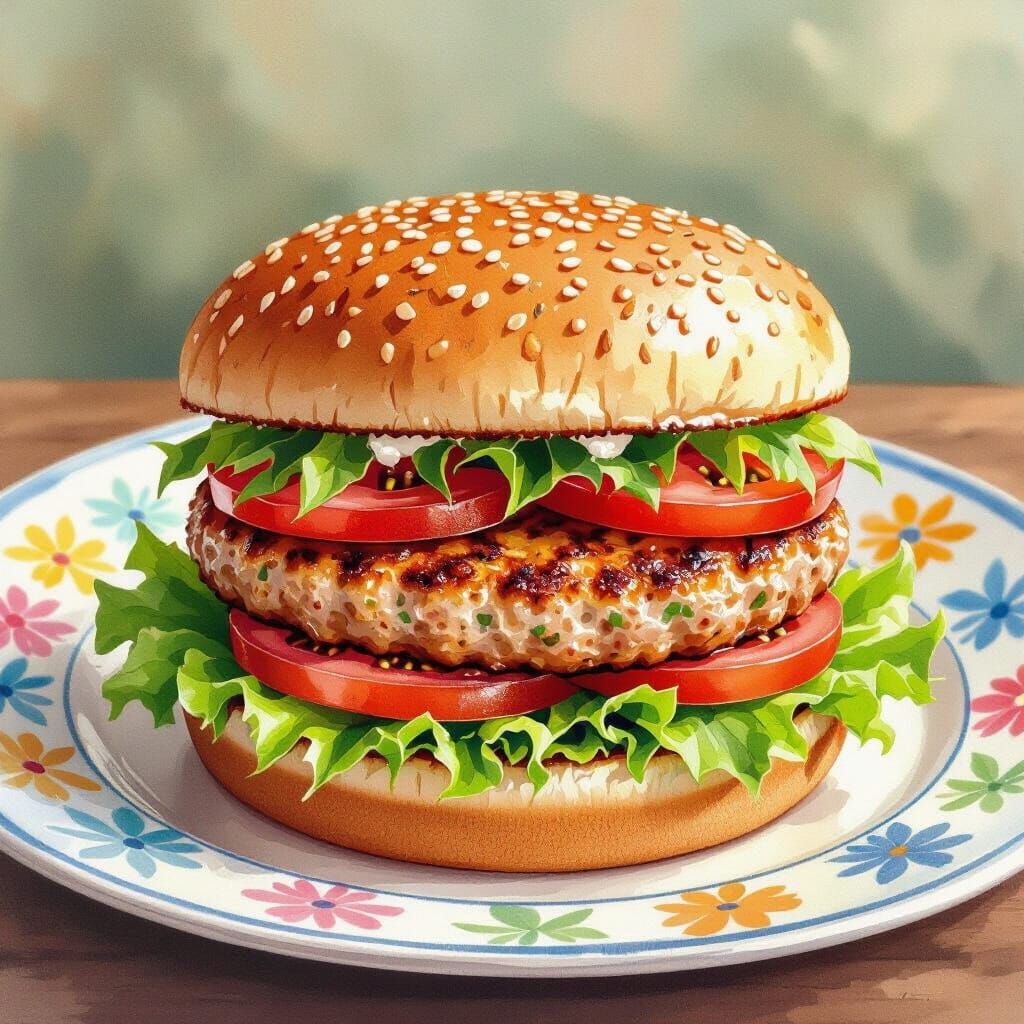 Turkey Hamburgers in Great British Bake Off Style