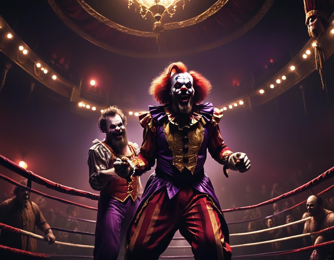 Creepy Circus Wrestling in Dark Victorian Style