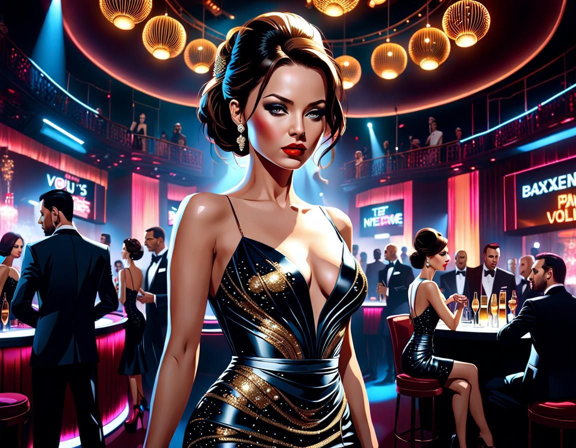 Nightclub New Year's Eve Celebration in Maximalist Style