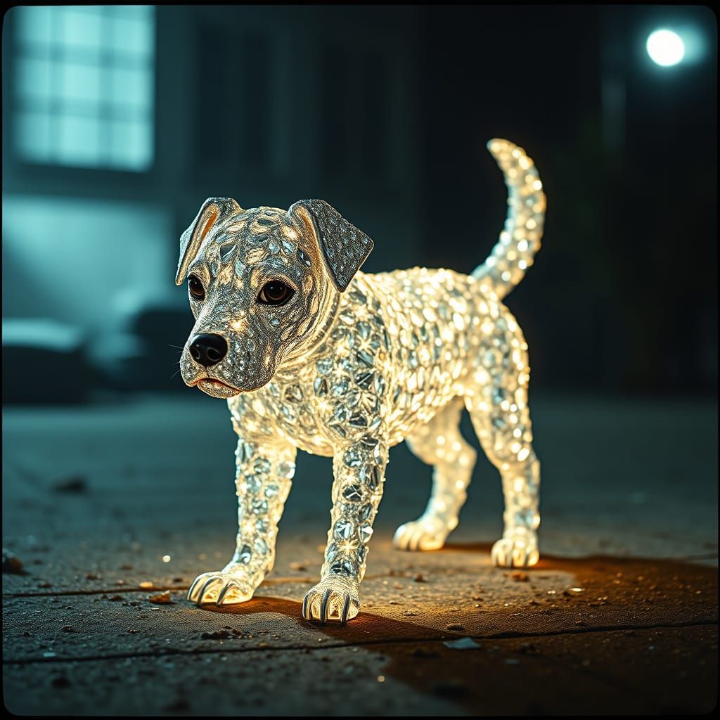 Glistening Diamond Canine in Cinematic Splendor