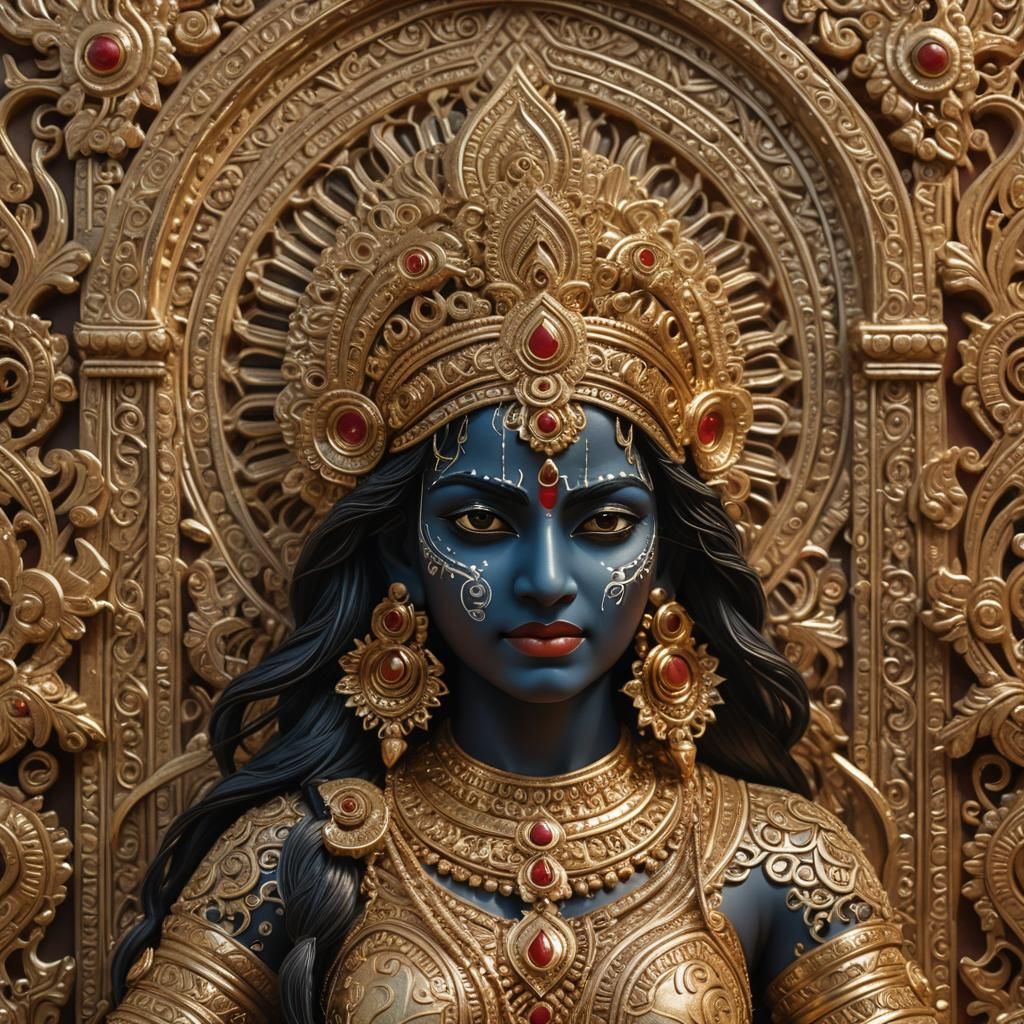 Kali in Ancient Hindu Temple: Indian Art