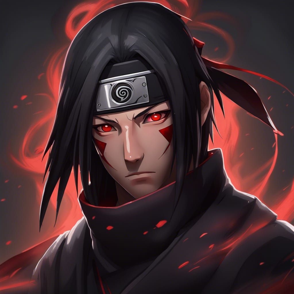 Itachi Uchiha Portrait in Akatsuki Suit